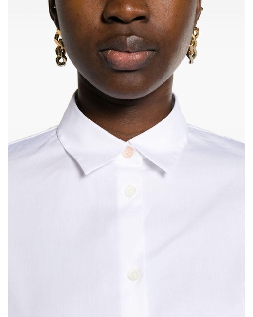 Camisa con cuello italiano PS by Paul Smith de color White