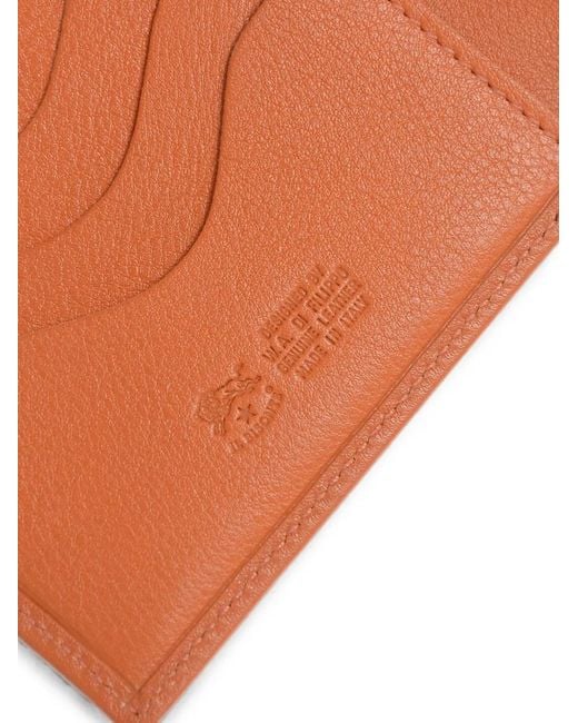 Il Bisonte Orange Logo-Debossed Leather Wallet for men