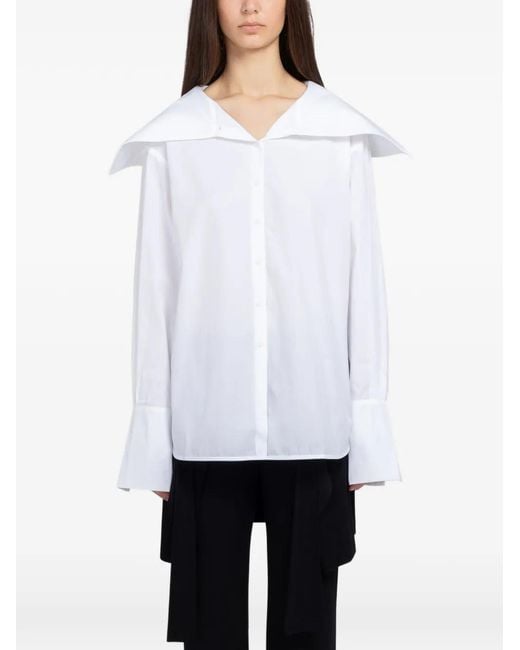 Beaufille White Romi Wide-Collar Blouse