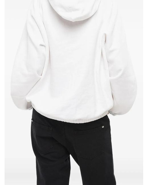 DSquared² White Onion Logo-Print Drawstring Hoodie