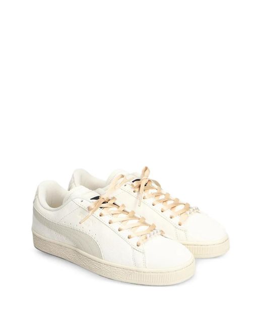 PUMA White Suede Bloom Sneakers