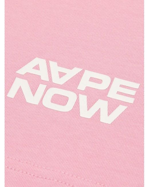 Aape By A Bathing Ape Pink Logo-Print T-Shirt for men