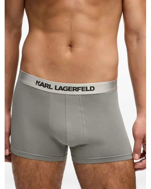 Karl Lagerfeld Green Logo-Waistband Boxers (Set Of Three) for men
