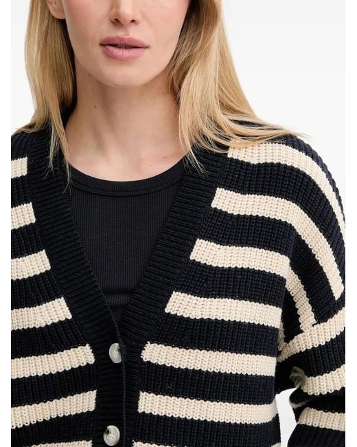 Munthe Blue Tupper Striped Button-Down Cardigan