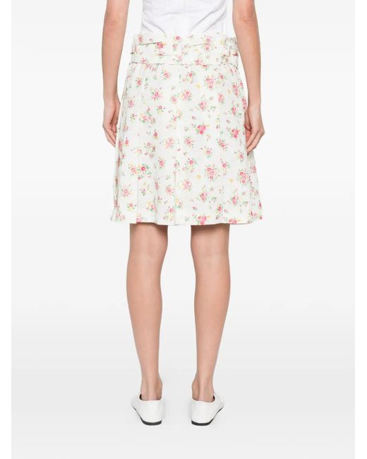 ShuShu/Tong White Floral Mini Skirt