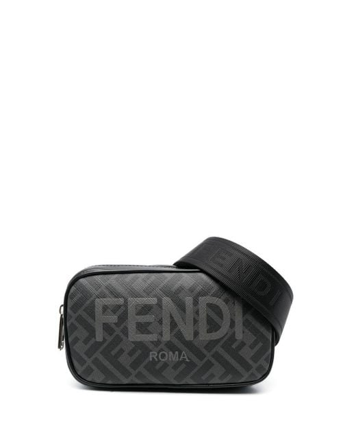 Fendi Black Ff-logo Print Shoulder Bag for men