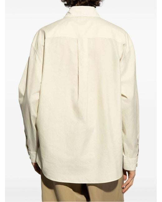 Lemaire White Long-sleeve Cotton-silk Shirt for men