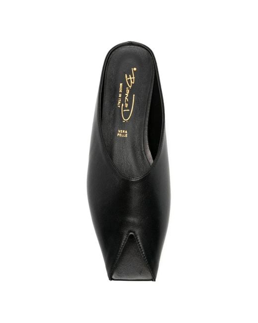 BIANCADI Black Bianca Leather Sandals