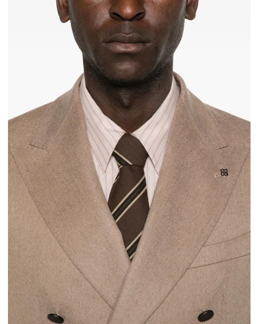 Tagliatore Natural Double-Breasted Patch-Pocket Jacket for men