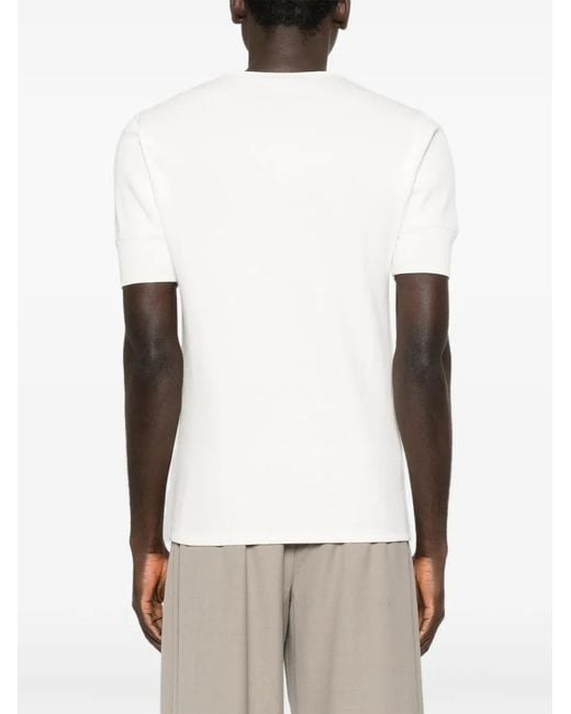 Lemaire White Rib Henley Top for men