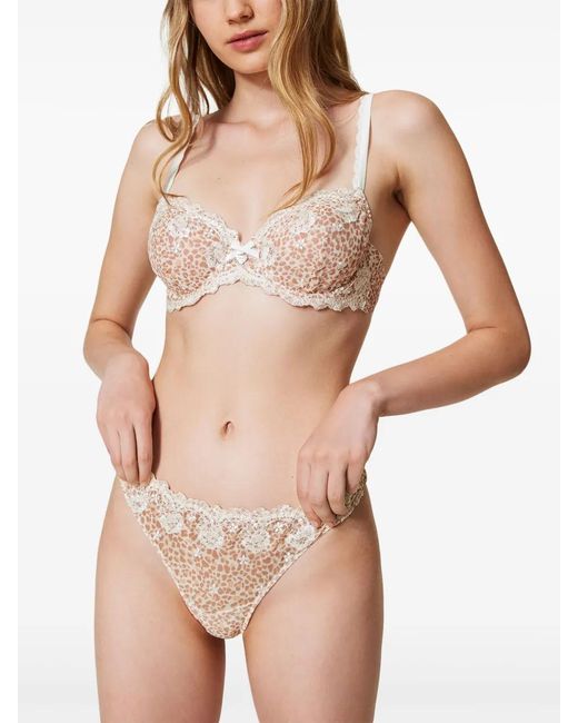 Twinset Natural Animal Print Underwired Bra