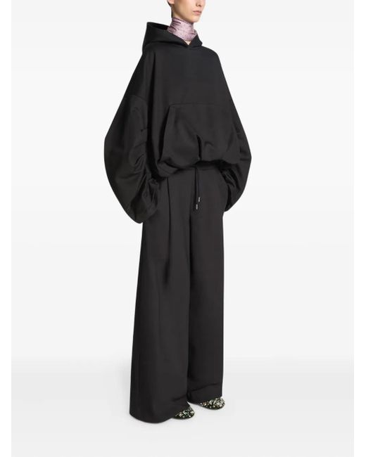 Dries Van Noten Black Pleated Drawstring Track Pants