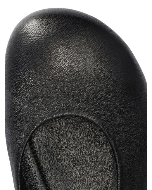 Groundies Black Elasticated Leather Ballet Flats