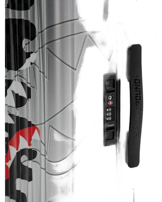 Sprayground White Shark Mouth Checkered Suitcase