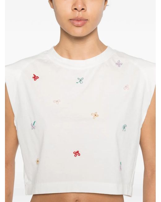 Forte_forte White Embroidered T-Shirt
