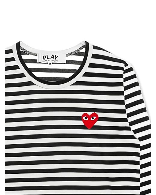 COMME DES GARÇONS PLAY Black Big Heart Striped T-Shirt