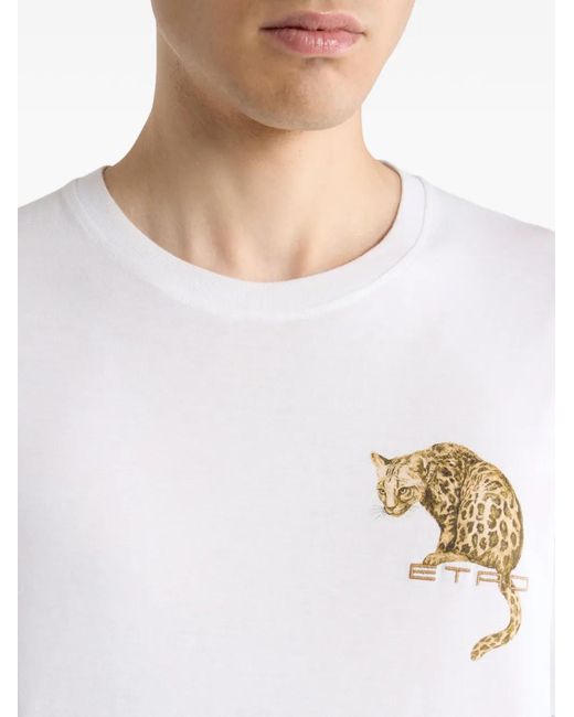 Etro White T-Shirt Roma for men