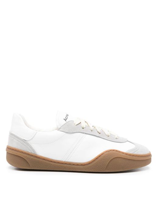 Acne White Panelled-design Leather Sneakers for men