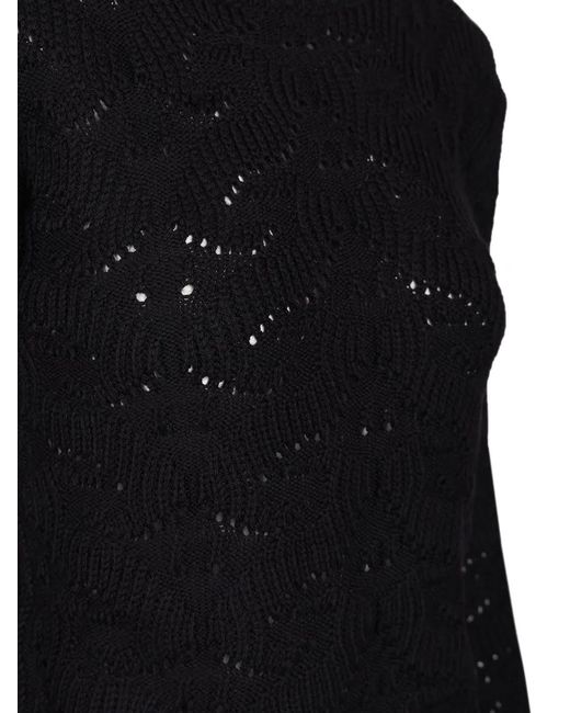 Etro Black Wool-Blend Sweater With Paisley Detailing