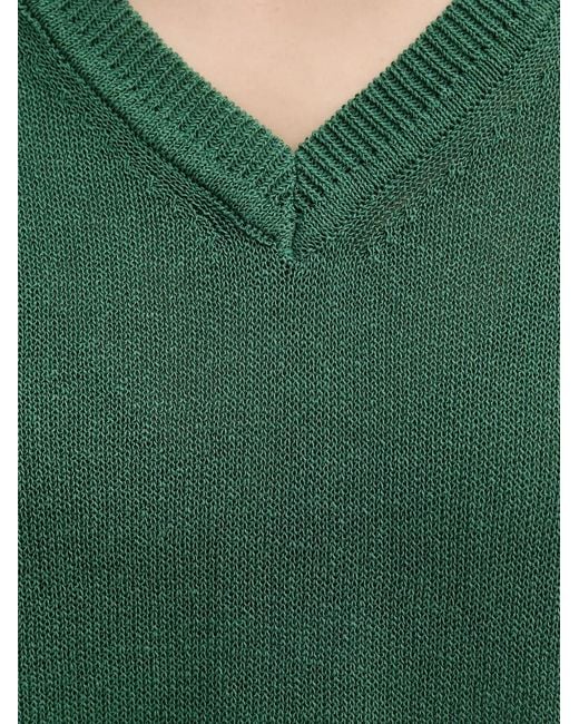 MARC AUREL Green V-Neck Knitted T-Shirt
