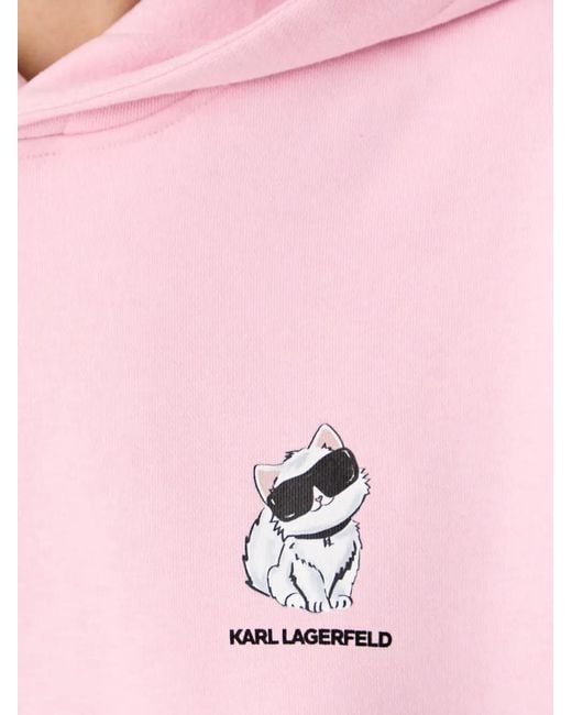 Karl Lagerfeld Red Choupette-Print Hoodie