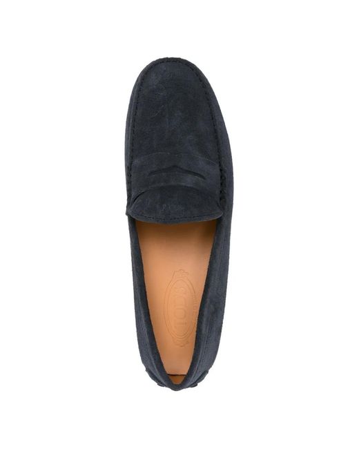 Tod's Blue Suede Penny Loafers for men
