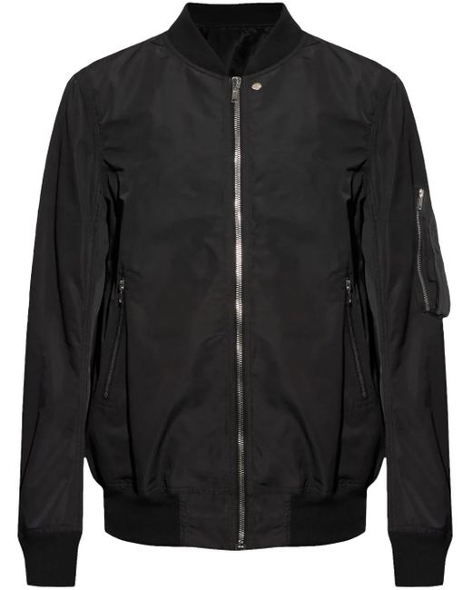 Rick Owens Black Zip-Up Flight Jacket for men
