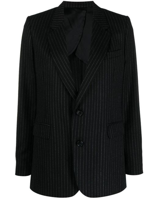 AMI Black Striped Single-breasted Jacket