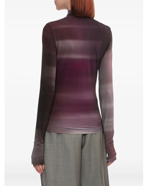 Helmut Lang Purple Langarmshirt mit Rollkragen