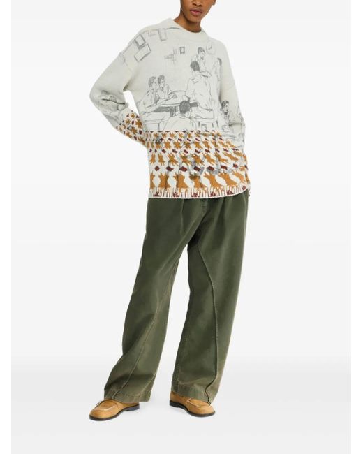 J.W. Anderson White Illustration-Pattern Jumper