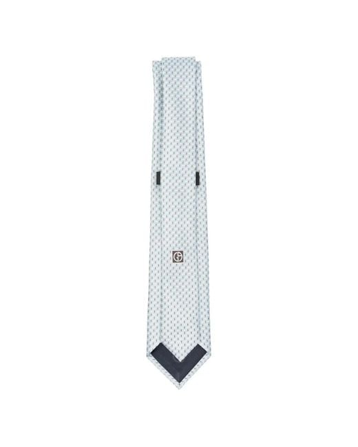 Giorgio Armani White Patterned Tie for men