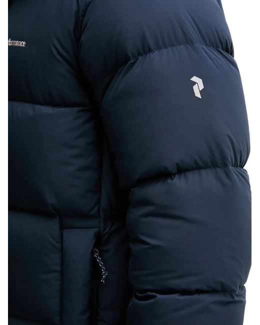 Peak Performance Blue Hooded Quilted Jacket for men