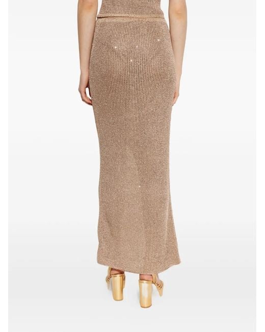 Paramidonna Natural Crochet Slit Skirt