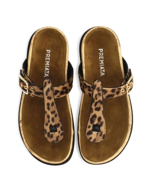 Premiata Natural Leopard-Print Buckle Sandals