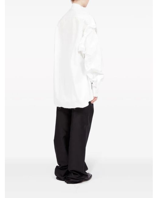 Maison Margiela White Gathered Poplin Shirt