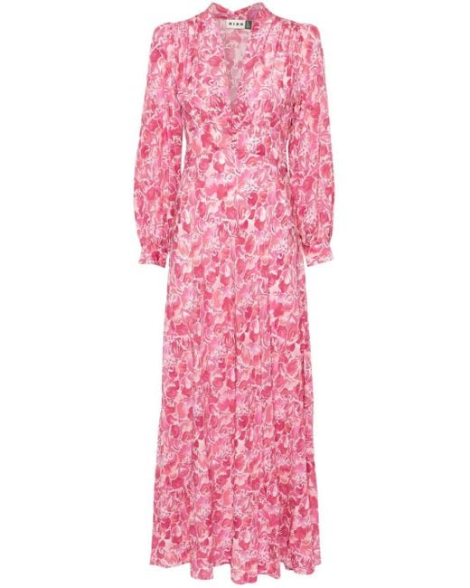 Vestido largo Emory con estampado abstracto Rixo de color Pink