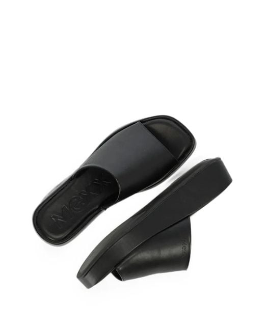 Mexx Black Platform Square-Toe Slippers