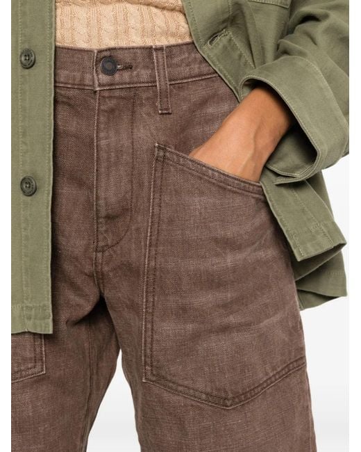 Nili Lotan Gray Shon Curved-Leg Jeans