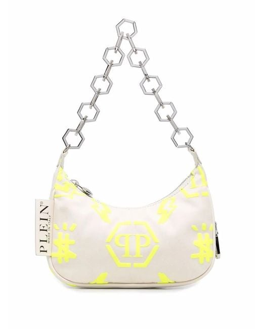 Philipp Plein Metallic Monogram Print Shoulder Bag
