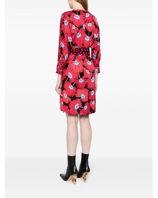 Vestido corto Mikah con estampado floral Diane von Furstenberg de color Red