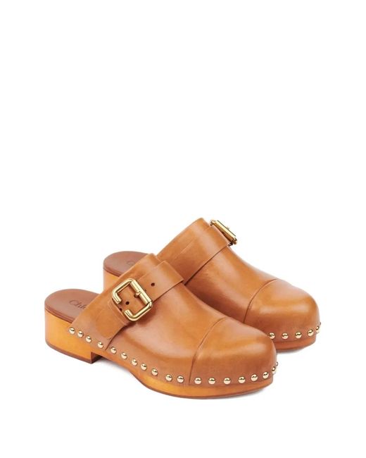 Chloé Brown Jeannette Clogs