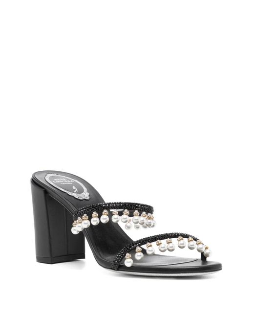 Rene Caovilla Black Slip-On Style Sandals