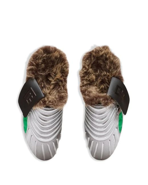 Balmain Green Half Time Slippers for men