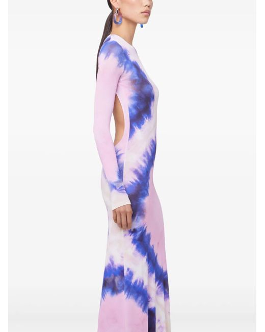 Rabanne Purple Tie-Dye Print Dress
