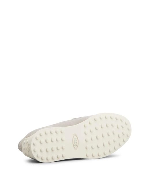 Tod's White Suede Loafers