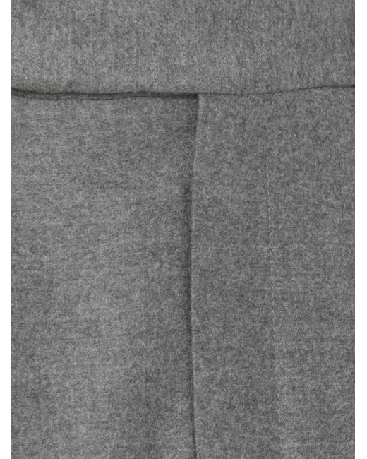 Brunello Cucinelli Asymmetrische Midi-Rok Met Gesmockte Details in het Gray