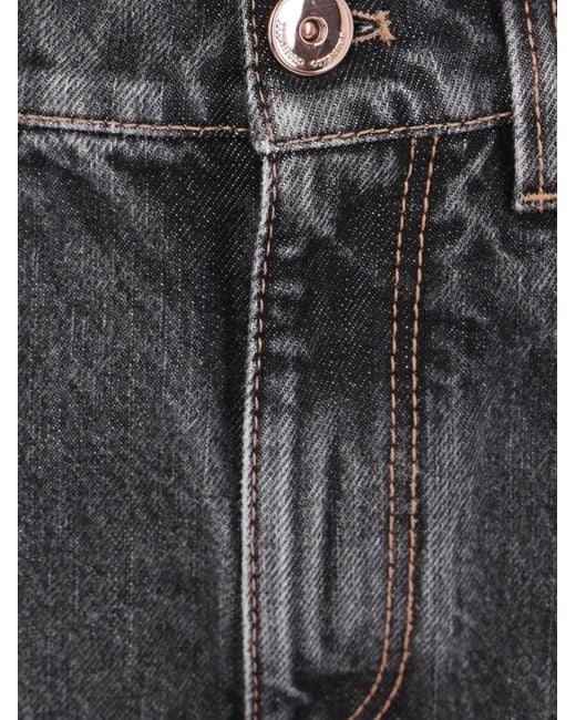 Brunello Cucinelli Gray Monili-Trimmed Straight-Leg Jeans