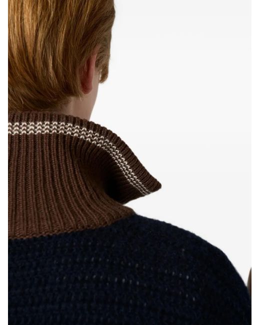 Miu Miu Brown Cashmere Zipper Cardigan