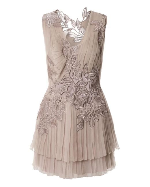 Alberta Ferretti Natural Silk Dress