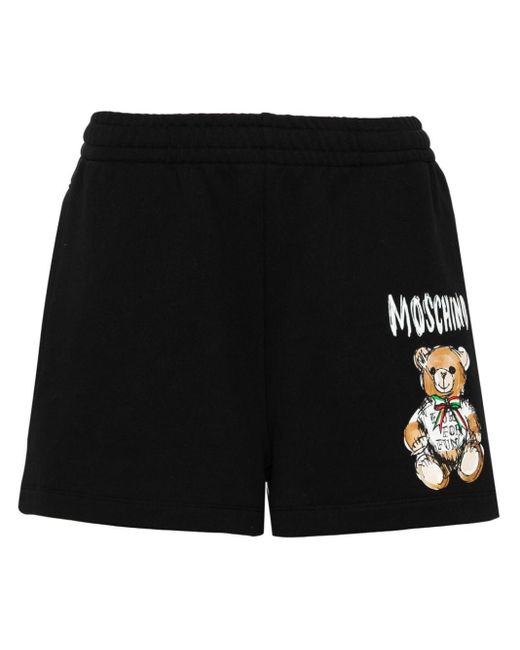 Moschino Shorts Met Teddybeerprint in het Black